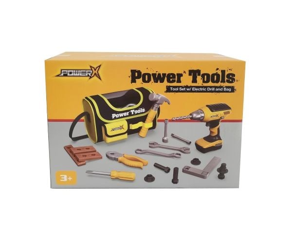 POWER X, Tool Set w/ Electric Drill and Tool Bag