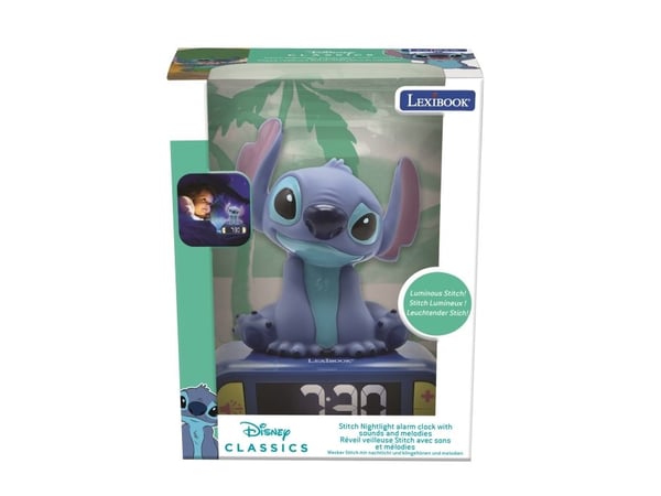 Stitch Night Light Alarm Clock with Sounds