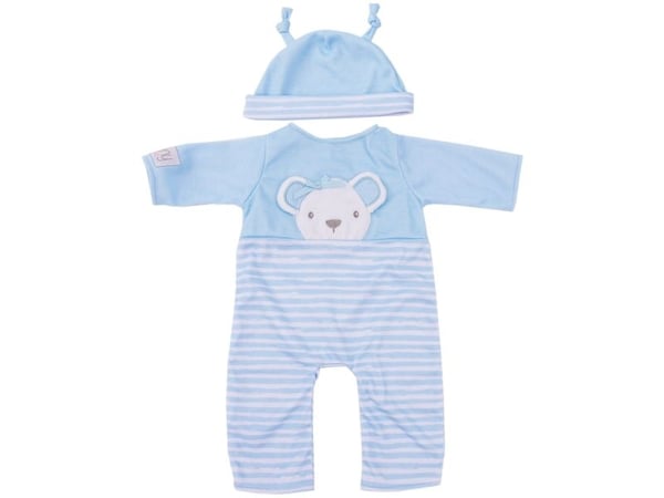 TINY TREASURES, Blue Bear Doll, Brown Hair