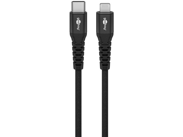 Goobay 74514, 0,5 m, Lightning, USB C, Hankjønn, Hankjønn, Sort