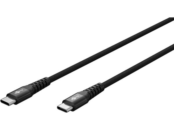 USB-C™ superpehmeä tekstiilikaapeli metalliliittimellä, m, musta