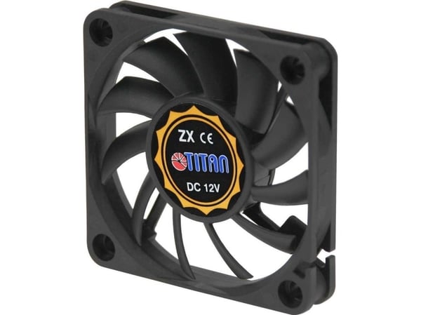 Titan TFD-6010L12Z, Vifte, 6 cm, 3600 RPM, 26 dB, 15,03 cfm, Sort