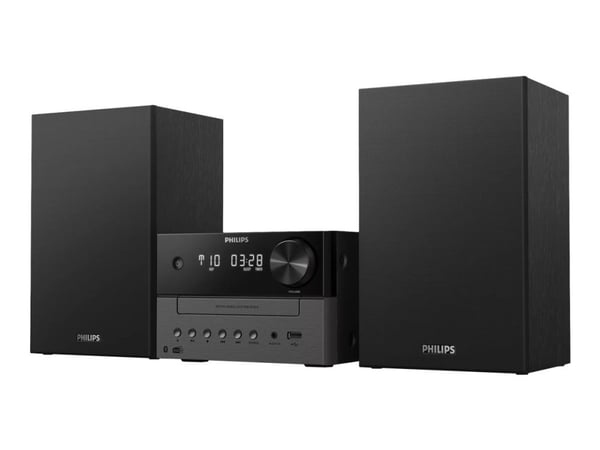 Philips TAM3505/12, mikrosystem för hemljud, svart, grå, 18 W, 7,62 cm, DAB, DAB+, FM, analog och digital