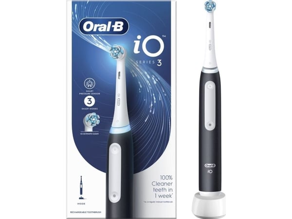 Oral-B | iO3 Series | Electric Toothbrush | Rechargeable | For adults | Matt Black | Number of brush heads included 1 | Number of teeth brushing mo...