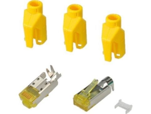 EFB Elektronik H7642.5-50, RJ-45, Gult, Hankjønn, Rett, Cat6a, 50 stykker
