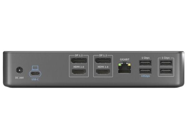 PureLink VL-D210DL, Koblet med ledninger (ikke trådløs), USB 3.2 Gen 2 (3.1 Gen 2) Type-C, 96 W, 3,5 mm, 10,100,1000 Mbit/s, Grå
