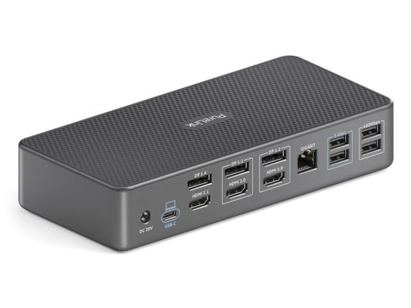 PureLink VL-D230DL, Koblet med ledninger (ikke trådløs), USB 3.2 Gen 2 (3.1 Gen 2) Type-C, 100 W, 2.0/2.1, 3,5 mm, 10,100,1000 Mbit/s