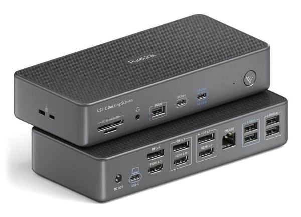 PureLink VL-D230DL, Koblet med ledninger (ikke trådløs), USB 3.2 Gen 2 (3.1 Gen 2) Type-C, 100 W, 2.0/2.1, 3,5 mm, 10,100,1000 Mbit/s
