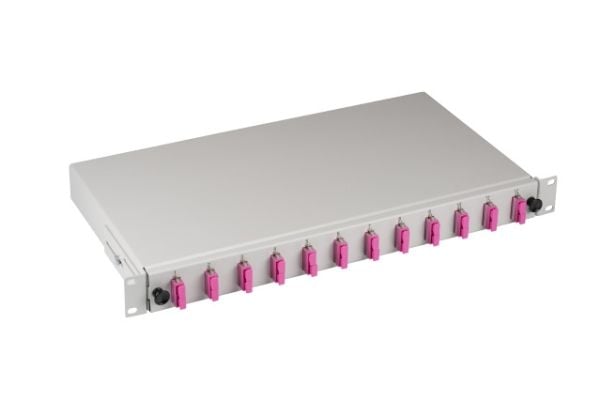 EFB Elektronik B71203L12OM4, SC, harmaa, violetti, monimuotokytkentä, metalli, OM4, 483 mm