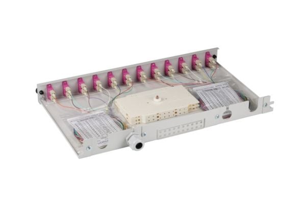 EFB Elektronik B71203L12OM4, SC, harmaa, violetti, monimuotokytkentä, metalli, OM4, 483 mm