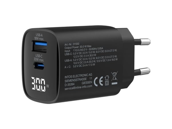 InLine 31550, Sisätila, AC, 12 V, musta