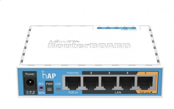 MikroTik RouterBOARD hAP - Trådløs ruter 4-portssvitsj 2,4 GHz