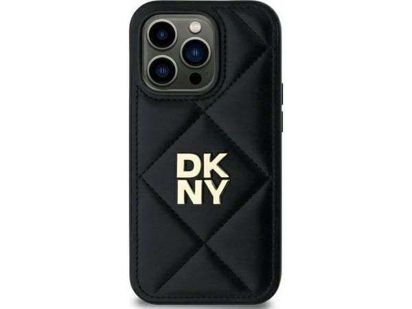 DKNY DKHCP14SPQDSLK iPhone 14 6,1" svart/svart quiltat stack-logo