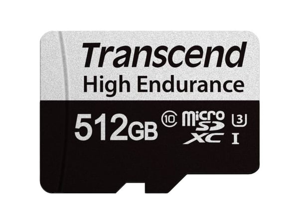 Transcend USD350V - Flashminnekort (microSDXC til SD-adapter inkludert) - 512 GB - UHS-I U3 / Class10 - microSDXC UHS-I