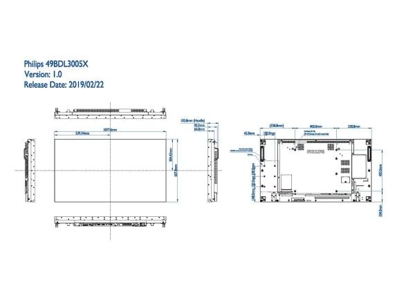 Philips 49BDL2105X - X-Line LED-backlit LCD video wall - intelligent skilting - 1920 x 1080 48.5" - Direct LED