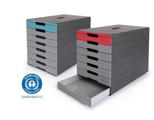 Durable IDEALBOX PRO 7, Plast, Grå, Rød, A4, A4, 7 skuffer, 250 mm
