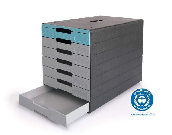 Durable IDEALBOX PRO 7, Plast, Blå, Rød, A4, A4, 7 skuffer, 250 mm