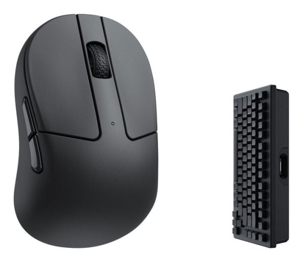 Keychron M4-A4, Oikeakätinen, RF Wireless + Bluetooth + USB Type-C, 26000 DPI, musta