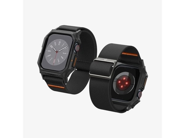 Spigen Lite Fit Pro, Etui, Smartklokke, Svart, Apple, Apple Watch (46mm), Polyester, Termoplastisk polyuretan (TPU)