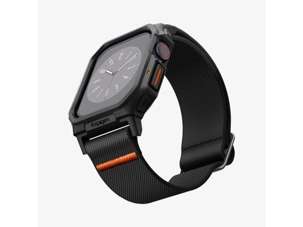 Spigen Lite Fit Pro, Etui, Smartklokke, Svart, Apple, Apple Watch (46mm), Polyester, Termoplastisk polyuretan (TPU)