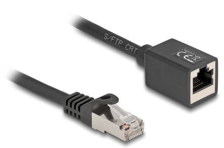 Delock - Nettverksforlengelseskabel - RJ-45 (hann) til RJ-45 (hunn) - 5 m - 6 mm - S/FTP - CAT 6a - halogenfri, uten hindringer, stifttilordning: 1...