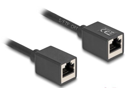 Delock - Nettverkskabel - RJ-45 (hunn) til RJ-45 (hunn) - 50 cm - 6 mm - S/FTP - CAT 6a - halogenfri - svart