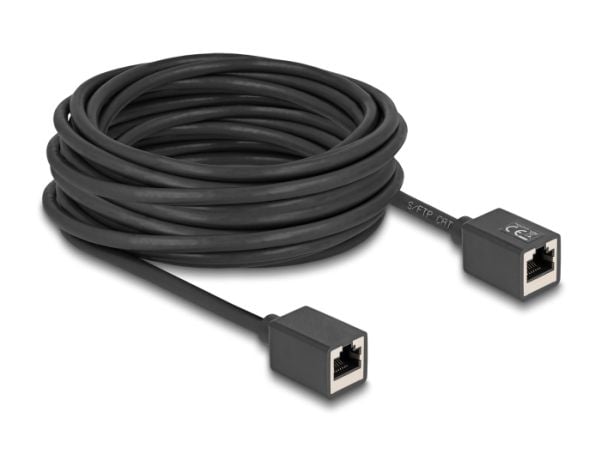 Delock - Nettverkskabel - RJ-45 (hunn) til RJ-45 (hunn) - 10 m - 6 mm - S/FTP - CAT 6a - halogenfri - svart