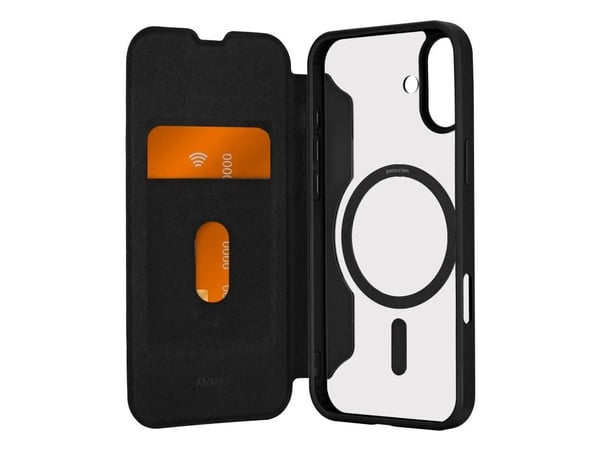 PURO Book Mag, Folio, Apple, iPhone 16 Plus, 17 cm (6.7"), Svart, Gjennomsiktig