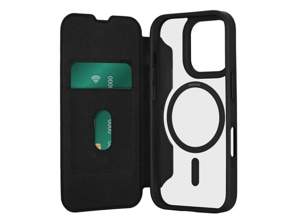 PURO Book Mag, Folio-kotelo, Apple, iPhone 16 Pro Max, 17,5 cm (6.9"), musta, Läpinäkyvä
