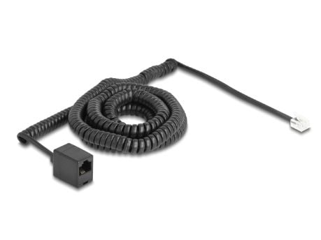 Delock - Telefonkabel - RJ-11 (hann) til RJ-45 (hunn) - 10 m - rullet sammen - svart