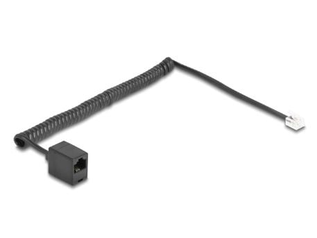 Delock - Telefonkabel - RJ-11 (hann) til RJ-45 (hunn) - 2 m - 4.8 mm - rullet sammen, gullbelagte kontakter - svart
