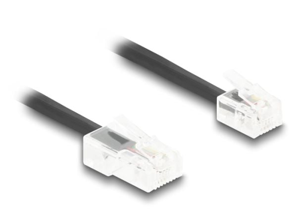 Delock - Telefonkabel - RJ-45 (hann) til RJ-11 (hann) - 2 m - rullet sammen - svart