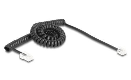 Delock - Telefonkabel - RJ-11 (hann) til RJ-45 (hann) - 3 m - rullet sammen - svart