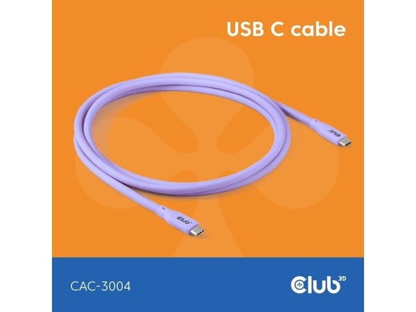 CLUB3D CAC-3004, 2 m, USB C, USB C, USB4 Gen 2x2, Lilla