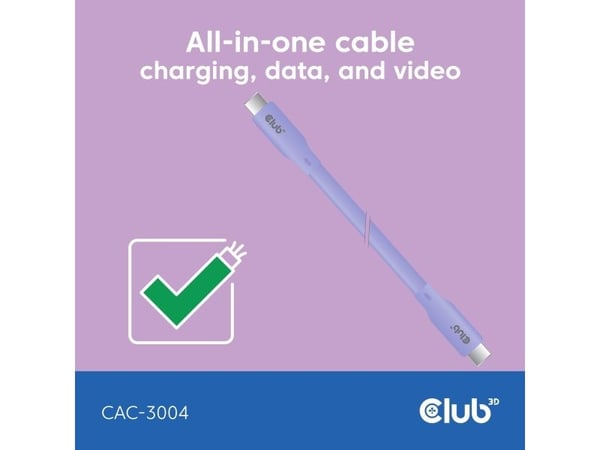 CLUB3D CAC-3004, 2 m, USB C, USB C, USB4 Gen 2x2, Lilla