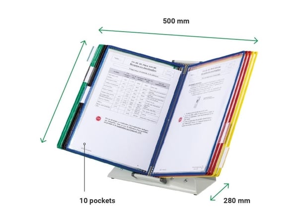 Tarifold Bord Display A4 30 Lommer Assorterede Farver