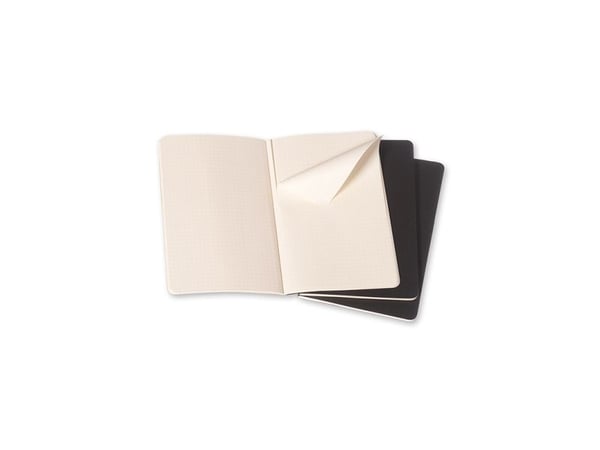 Moleskine Cahier, Monokromatisk, Sort, 80 ark, Rute papir, Universell