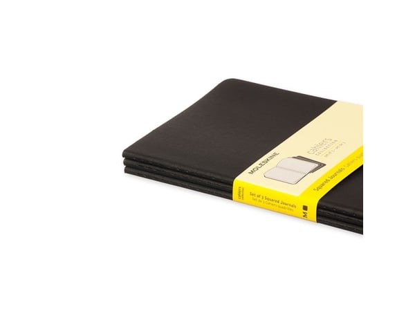 Moleskine Cahier, Monokromatisk, Sort, 80 ark, Rute papir, Universell