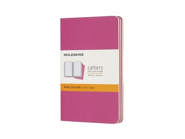 Moleskine Cahier, Monokromatisk, Lyserød, 64 ark, 70 g/m², Linieret papir, Universel