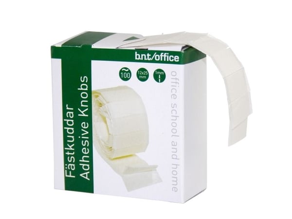 BNT-tarralaput, valkoiset, 25x12x1 mm, käytännöllisessä annostelijassa - (100 kpl/pakkaus)