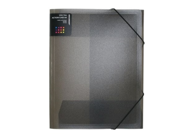 Docusmart Elastikmappe A4 PP Røg / Sort - (24 stk.)