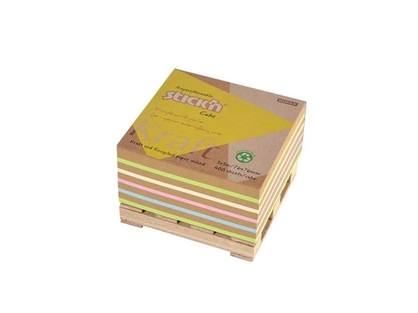 Stick'N Notiskube 400b 76x76, Kraft 5 väriä/paletin pohja76x50x76mm 0,183kg (1k)