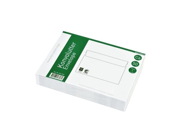 Kuverter C6 70g Peel & Seal 114x162mm 50stk/pak