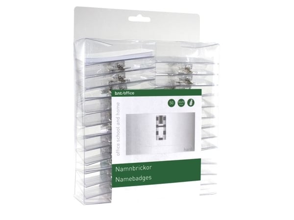 Navneskiltklips 50x90 mm - 50 stk./pakning