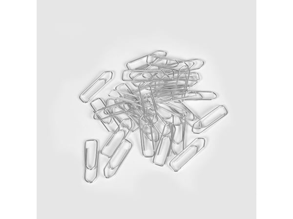 Papirclips, 26 mm, sølv, pakke a 100 stk.