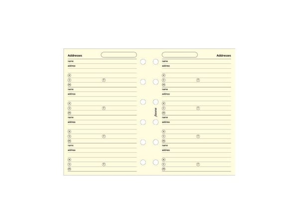 Filofax Pocket Kontakter Créme