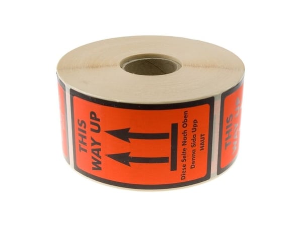 Etiketter till emballage, Etiket Adhesive, fyrkantig utvändig lindning, 70, kraft/PE permanent (DP 37), vit rulle