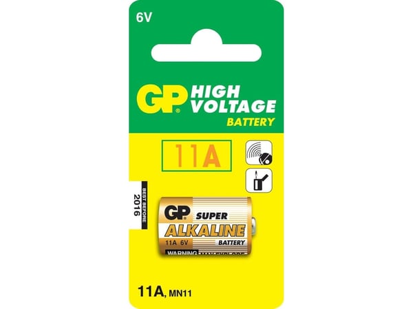 GP Batteries High Voltage 11A, Engångsbatteri, Alkalisk, 6 V, 1 styck, Multifärg, Blåsa