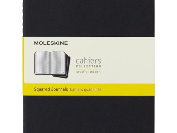 Moleskine Cahier, Monokromatisk, Sort, 80 ark, Rute papir, Universell