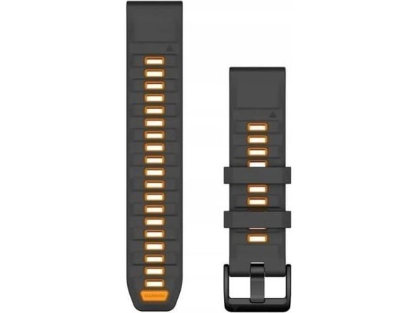 Garmin QuickFit 22 - Klokkestropp for sportsur - silikon - grafitt, glitrende oransje